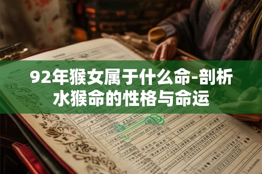 92年猴女属于什么命-剖析水猴命的性格与命运 92年猴女属于什么命-剖析水猴命的性格与命运