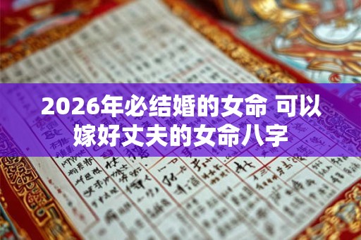 2026年必结婚的女命 可以嫁好丈夫的女命八字