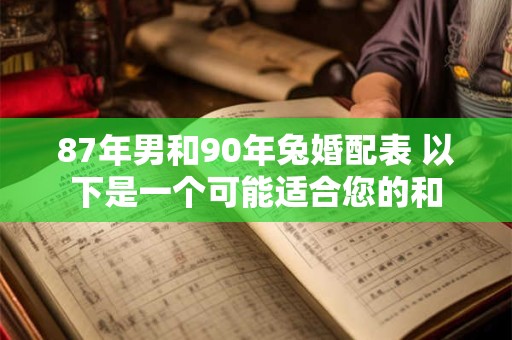 87年男和90年兔婚配表 以下是一个可能适合您的和