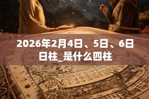2026年2月4日、5日、6日日柱_是什么四柱