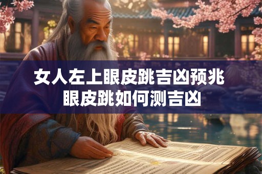 女人左上眼皮跳吉凶预兆 眼皮跳如何测吉凶