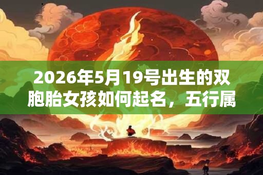 2026年5月19号出生的双胞胎女孩如何起名，五行属什么？