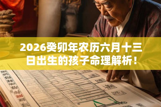 2026癸卯年农历六月十三日出生的孩子命理解析！