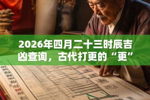 2026年四月二十三时辰吉凶查询，古代打更的“更”怎么算？