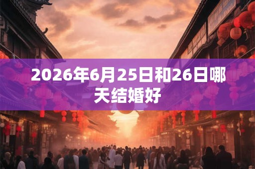 2026年6月25日和26日哪天结婚好