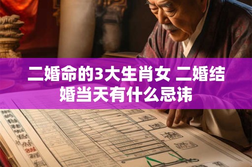 二婚命的3大生肖女 二婚结婚当天有什么忌讳 二婚命的3大生肖女 二婚结婚当天有什么忌讳