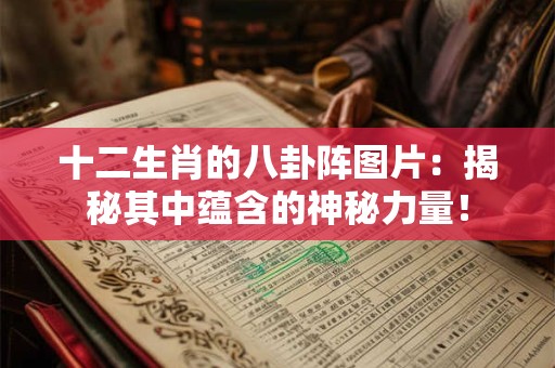 十二生肖的八卦阵图片：揭秘其中蕴含的神秘力量！