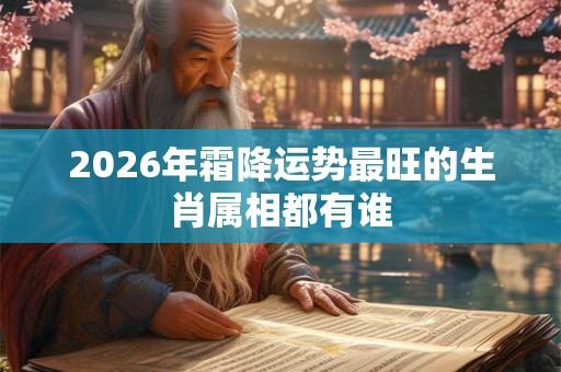 2026年霜降运势最旺的生肖属相都有谁