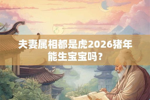 夫妻属相都是虎2026猪年能生宝宝吗？
