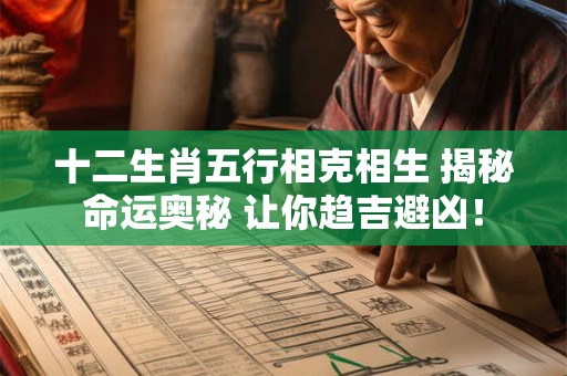 十二生肖五行相克相生 揭秘命运奥秘 让你趋吉避凶！
