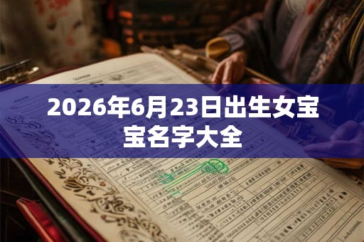 2026年6月23日出生女宝宝名字大全