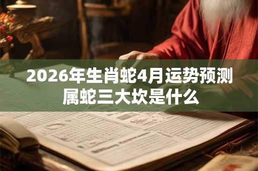 2026年生肖蛇4月运势预测 属蛇三大坎是什么
