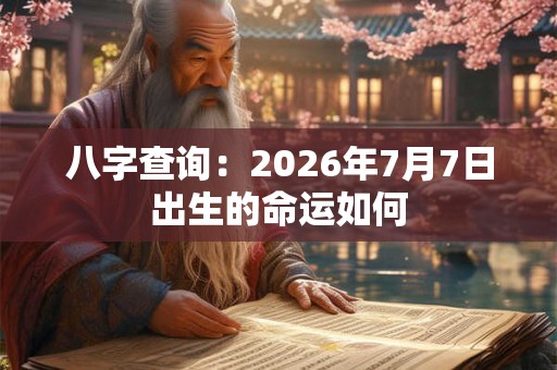 八字查询:2026年7月7日出生的命运如何 八字查询:2026年7月7日出生的命运如何