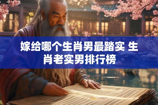 嫁给哪个生肖男最踏实 生肖老实男排行榜