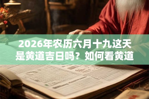 2026年农历六月十九这天是黄道吉日吗？如何看黄道吉日？