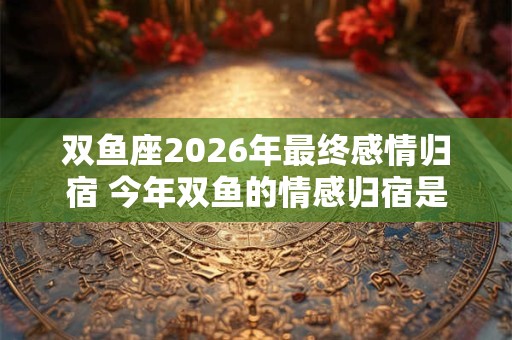 双鱼座2026年最终感情归宿 今年双鱼的情感归宿是谁