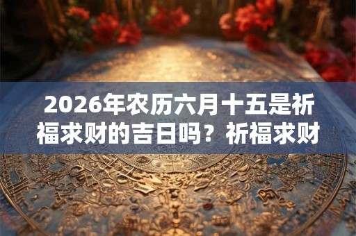 2026年农历六月十五是祈福求财的吉日吗？祈福求财有什么讲究？