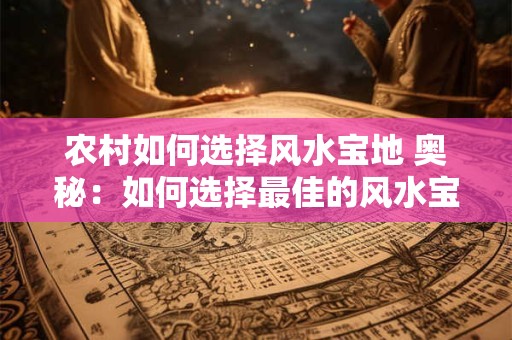 农村如何选择风水宝地 奥秘：如何选择最佳的风水宝地