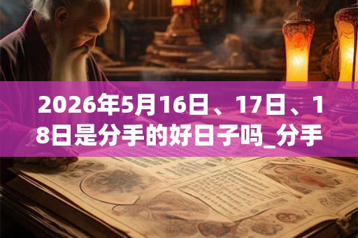 2026年5月16日、17日、18日是分手的好日子吗_分手可以吗