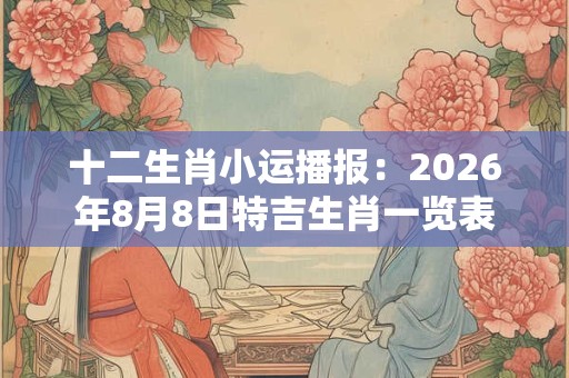 十二生肖小运播报：2026年8月8日特吉生肖一览表