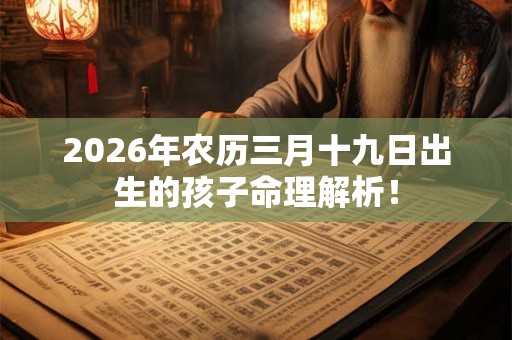 2026年农历三月十九日出生的孩子命理解析！