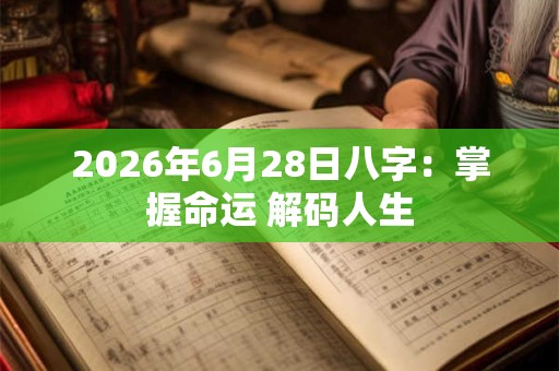 2026年6月28日八字：掌握命运 解码人生