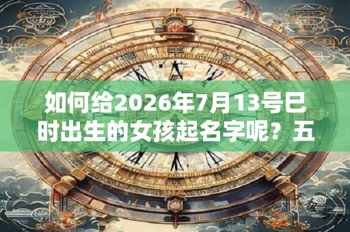 如何给2026年7月13号巳时出生的女孩起名字呢？五行是什么呢？