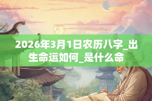 2026年3月1日农历八字_出生命运如何_是什么命