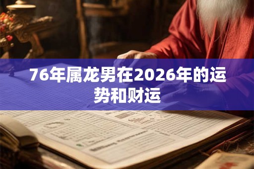 76年属龙男在2026年的运势和财运