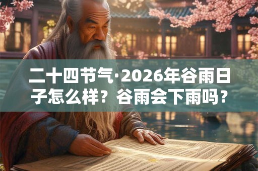 二十四节气·2026年谷雨日子怎么样？谷雨会下雨吗？