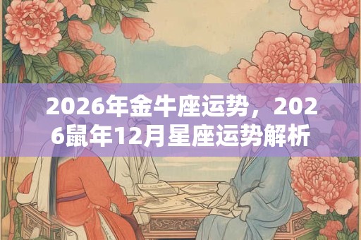 2026年金牛座运势,2026鼠年12月星座运势解析 2026年金牛座运势,2026鼠年12月星座运势解析