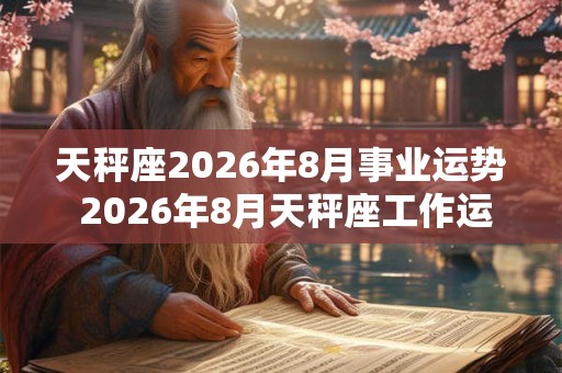 天秤座2026年8月事业运势 2026年8月天秤座工作运程详解