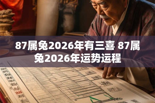 87属兔2026年有三喜 87属兔2026年运势运程