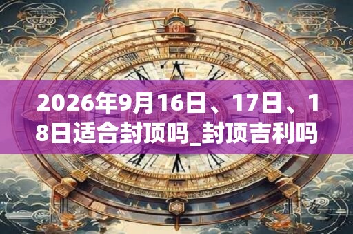 2026年9月16日、17日、18日适合封顶吗_封顶吉利吗