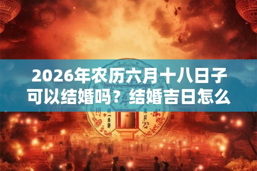 2026年农历六月十八日子可以结婚吗？结婚吉日怎么选？