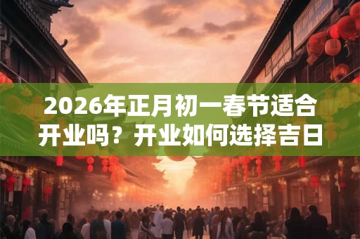 2026年正月初一春节适合开业吗？开业如何选择吉日？