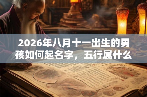 2026年八月十一出生的男孩如何起名字，五行属什么