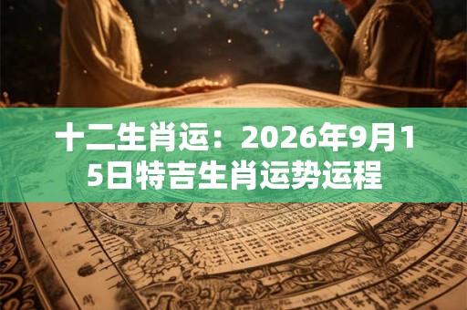 十二生肖运:2026年9月15日特吉生肖运势运程 十二生肖运:2026年9月15日特吉生肖运势运程