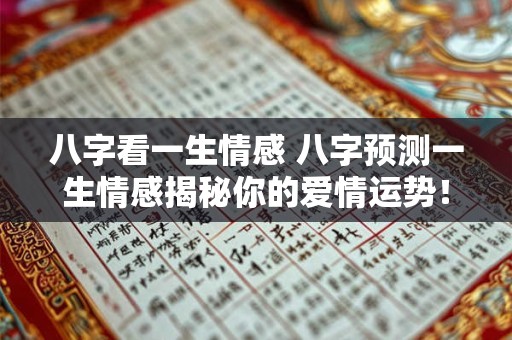 八字看一生情感 八字预测一生情感揭秘你的爱情运势！