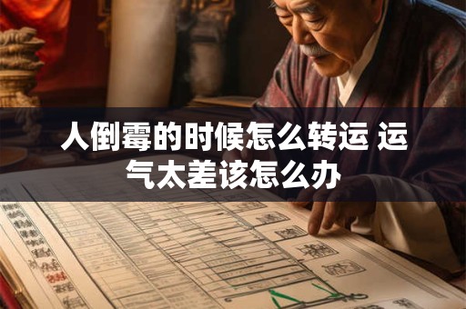 人倒霉的时候怎么转运 运气太差该怎么办