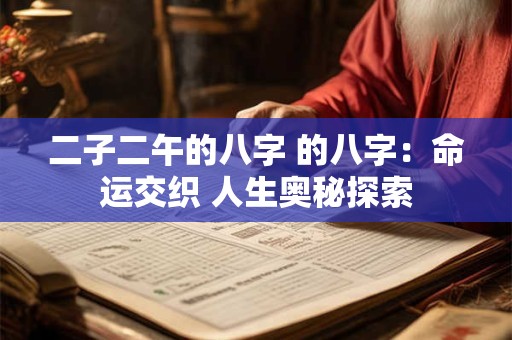 二子二午的八字 的八字：命运交织 人生奥秘探索