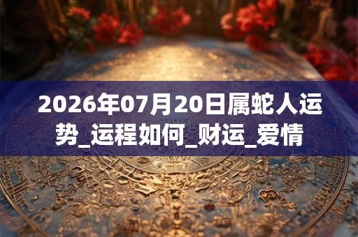 2026年07月20日属蛇人运势_运程如何_财运_爱情