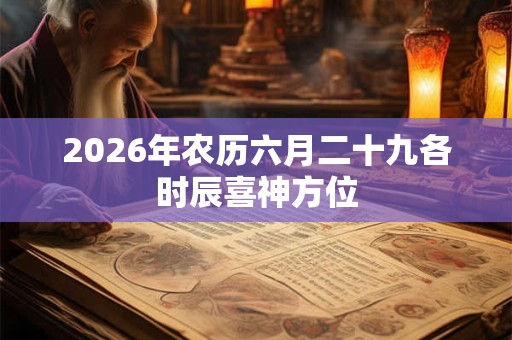 2026年农历六月二十九各时辰喜神方位