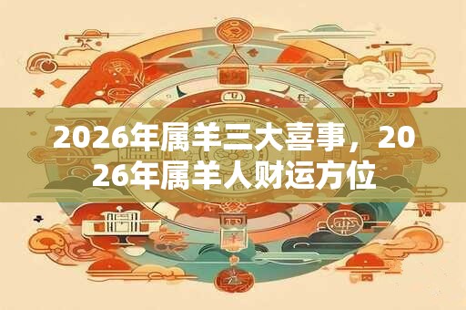 2026年属羊三大喜事，2026年属羊人财运方位