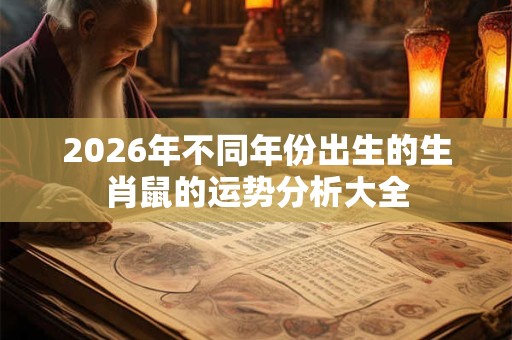 2026年不同年份出生的生肖鼠的运势分析大全