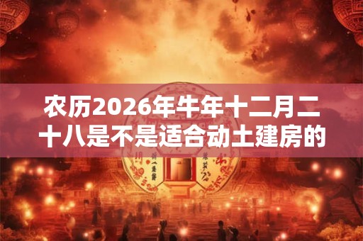 农历2026年牛年十二月二十八是不是适合动土建房的好日子? 农历2026年牛年十二月二十八是不是适合动土建房的好日子?