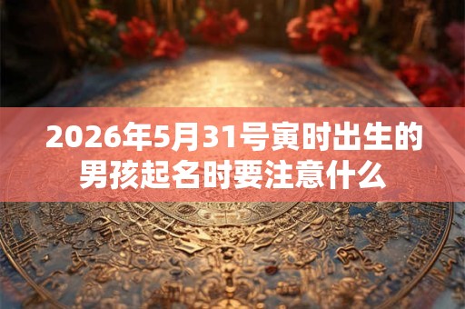 2026年5月31号寅时出生的男孩起名时要注意什么