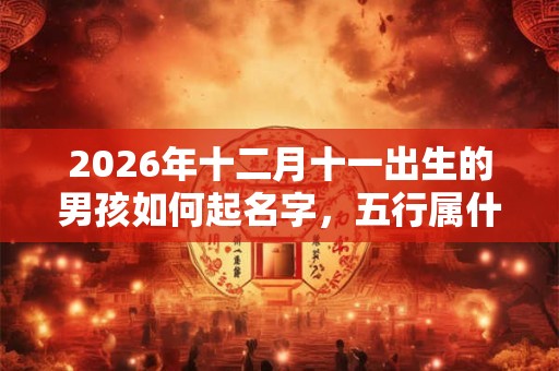2026年十二月十一出生的男孩如何起名字，五行属什么