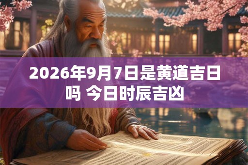 2026年9月7日是黄道吉日吗 今日时辰吉凶