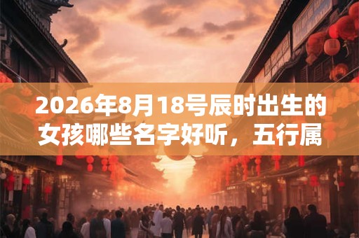 2026年8月18号辰时出生的女孩哪些名字好听，五行属什么